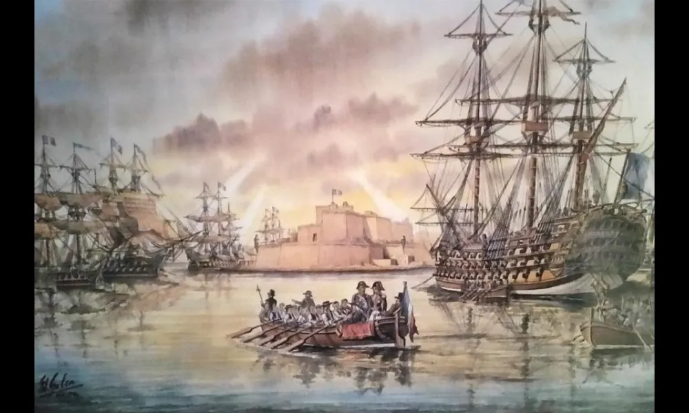 1798年6月12日、ヴァレッタに上陸するナポレオン
